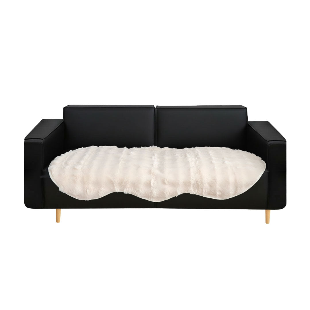 SOGA Four-seater Cream Faux Fur Throw Blanket 90x260cm Polyester $ 99.90