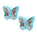 SOGA 2X Blue Butterfly Shape Wall-Mounted Makeup Organiser Dustproof Waterproof Bathroom Storage Box Home Decor $ 118.90