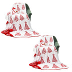 SOGA 2X 130x170cm Throw Blanket Red Christmas Tree Half Fleece for Holiday Season Cozy $ 215.50