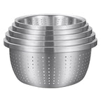 SOGA Stainless Steel Nesting Basin Colander Perforated Kitchen Sink Washing Bowl Metal Basket Strainer Set of 5 $ 133.50