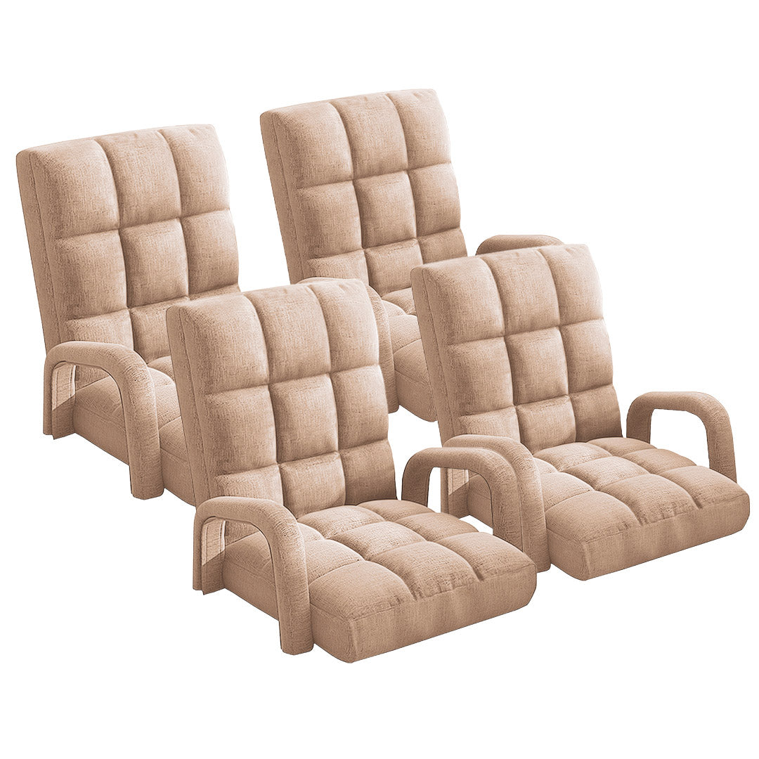 SOGA 4X Foldable Lounge Cushion Adjustable Floor Lazy Recliner Chair with Armrest Khaki $ 802.50