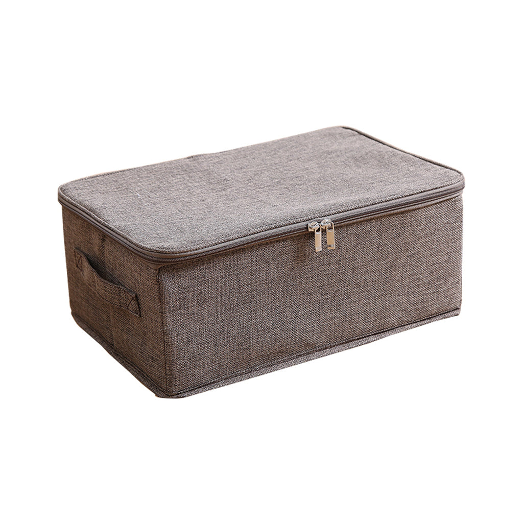 SOGA Coffee Small Portable Double Zipper Storage Box Moisture Proof Clothes Basket Foldable Home Organiser $ 27.90