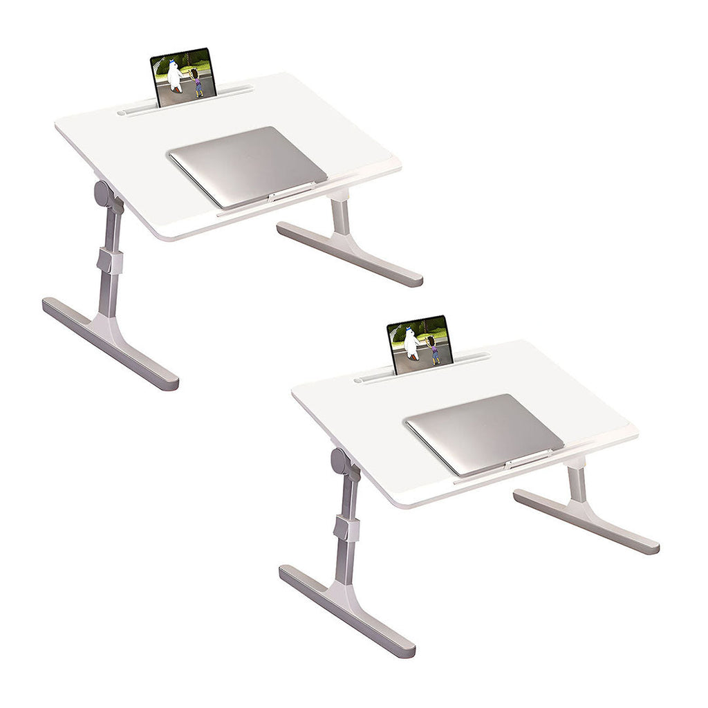 SOGA 2X 60x40cm Portable White Adjustable Foldable Laptop and Study Table $ 157.50