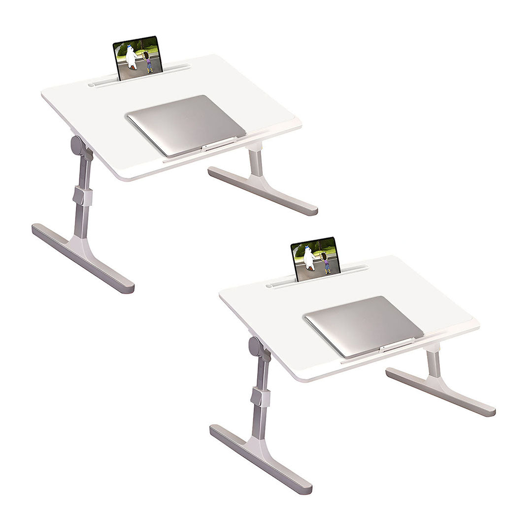 SOGA 2X 60x40cm Portable White Adjustable Foldable Laptop and Study Table $ 157.50