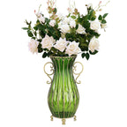 SOGA 51cm Green Glass Tall Floor Vase with 12pcs White Artificial Fake Flower Set $ 466.90