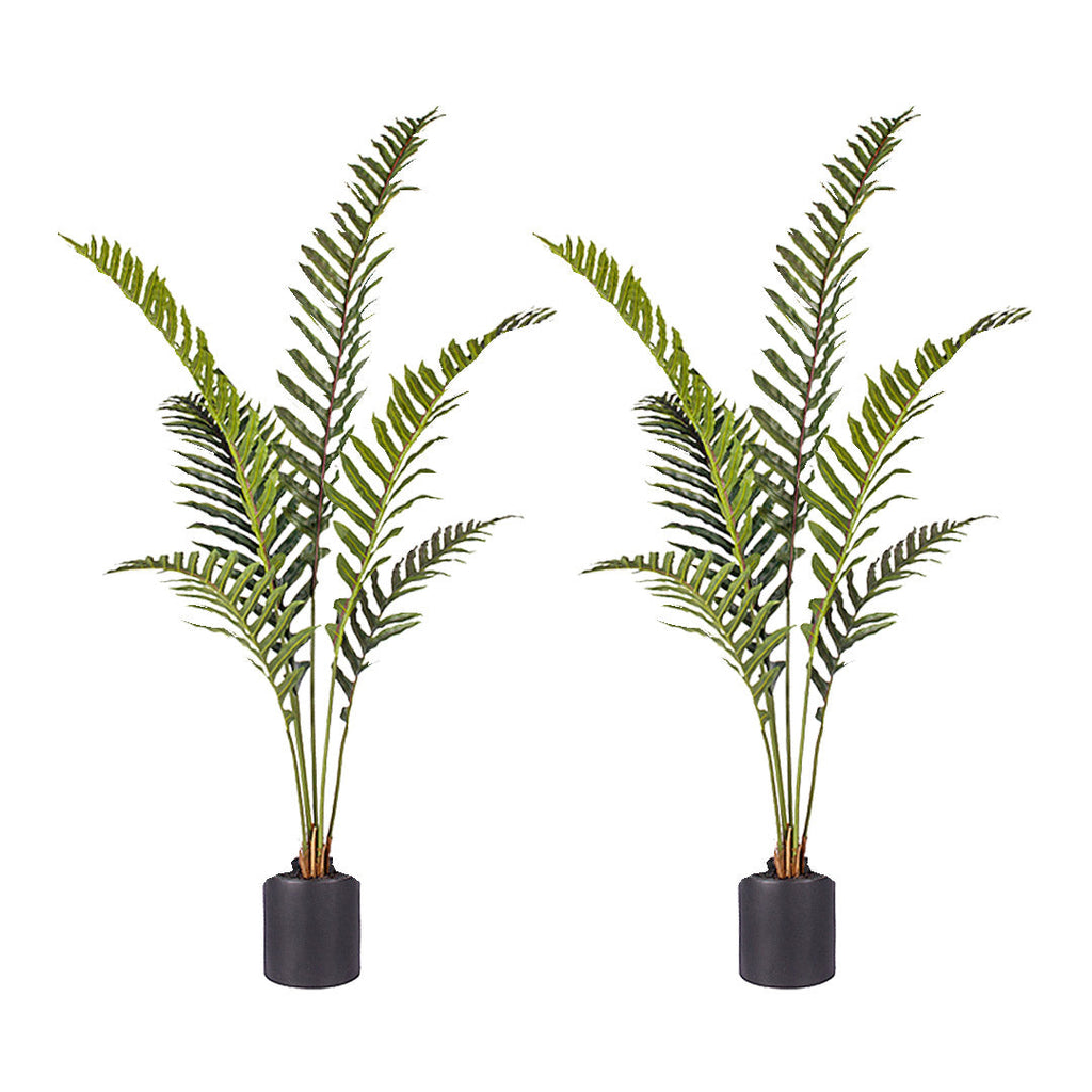 SOGA 2X 150cm Artificial Green Rogue Hares Foot Fern Tree Fake Tropical Indoor Plant Home Office Decor $ 237.50