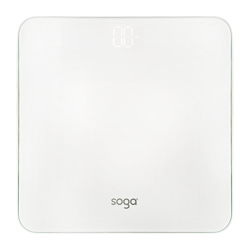 SOGA 180kg Digital Fitness Weight Bathroom Gym Body Glass LCD Electronic Scales White