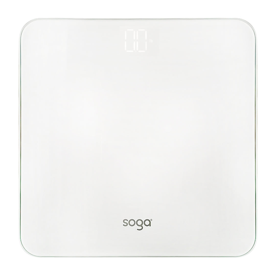 SOGA 180kg Digital Fitness Weight Bathroom Gym Body Glass LCD Electronic Scales White