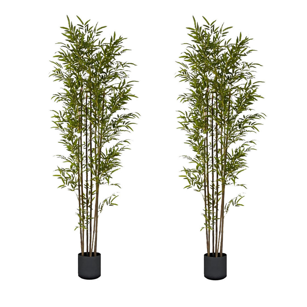 SOGA 2X 210cm Lucky Bamboo Tree Bambusa Vulgaris Artificial Plant w/ 7 Branches Home Accent Decor $ 506.90