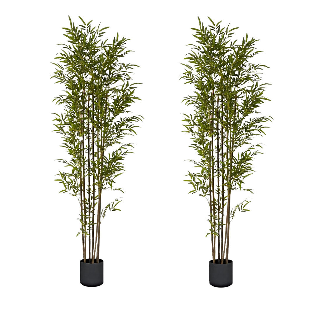 SOGA 2X 210cm Lucky Bamboo Tree Bambusa Vulgaris Artificial Plant w/ 7 Branches Home Accent Decor $ 506.90