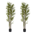 SOGA 2X 210cm Lucky Bamboo Tree Bambusa Vulgaris Artificial Plant w/ 7 Branches Home Accent Decor $ 506.90