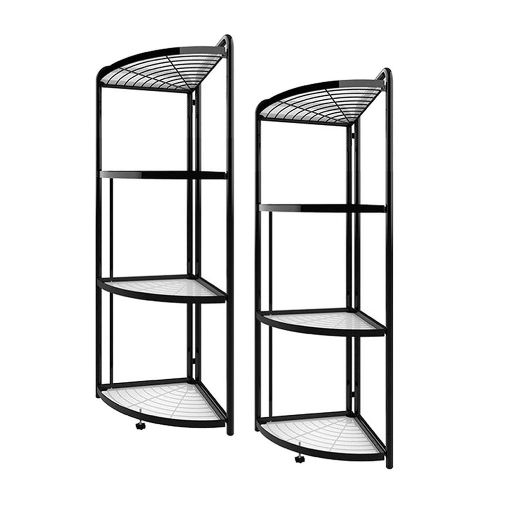 SOGA 2X 4 Tier Steel Triangular Corner Stand Multi-Functional Shelves Portable Storage Organizer $ 151.50