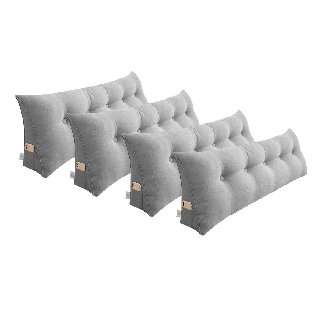SOGA 4X 150cm Silver Triangular Wedge Bed Pillow Headboard Backrest Bedside Tatami Cushion Home Decor $ 548.90