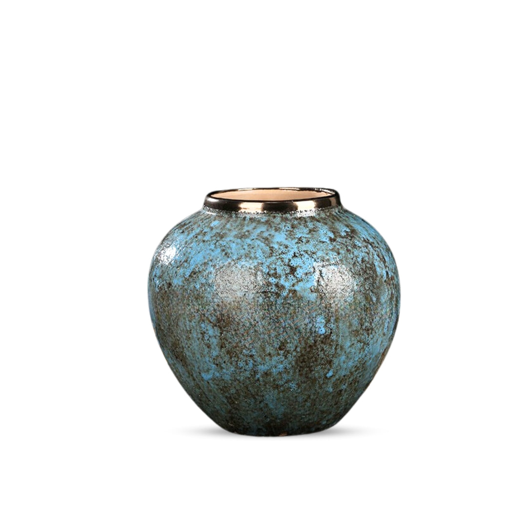 SOGA 21x22cm Light Blue Small Ceramic Flower Vase Elegant Living Room Home Decor $ 77.90