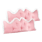 SOGA 2X 120cm Pink Princess Bed Pillow Headboard Backrest Bedside Tatami Sofa Cushion with Ruffle Lace Home Decor