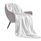 SOGA White Acrylic Knitted Throw Blanket Solid Fringed Warm Cozy Woven Cover Couch Bed Sofa Home Decor $ 77.90