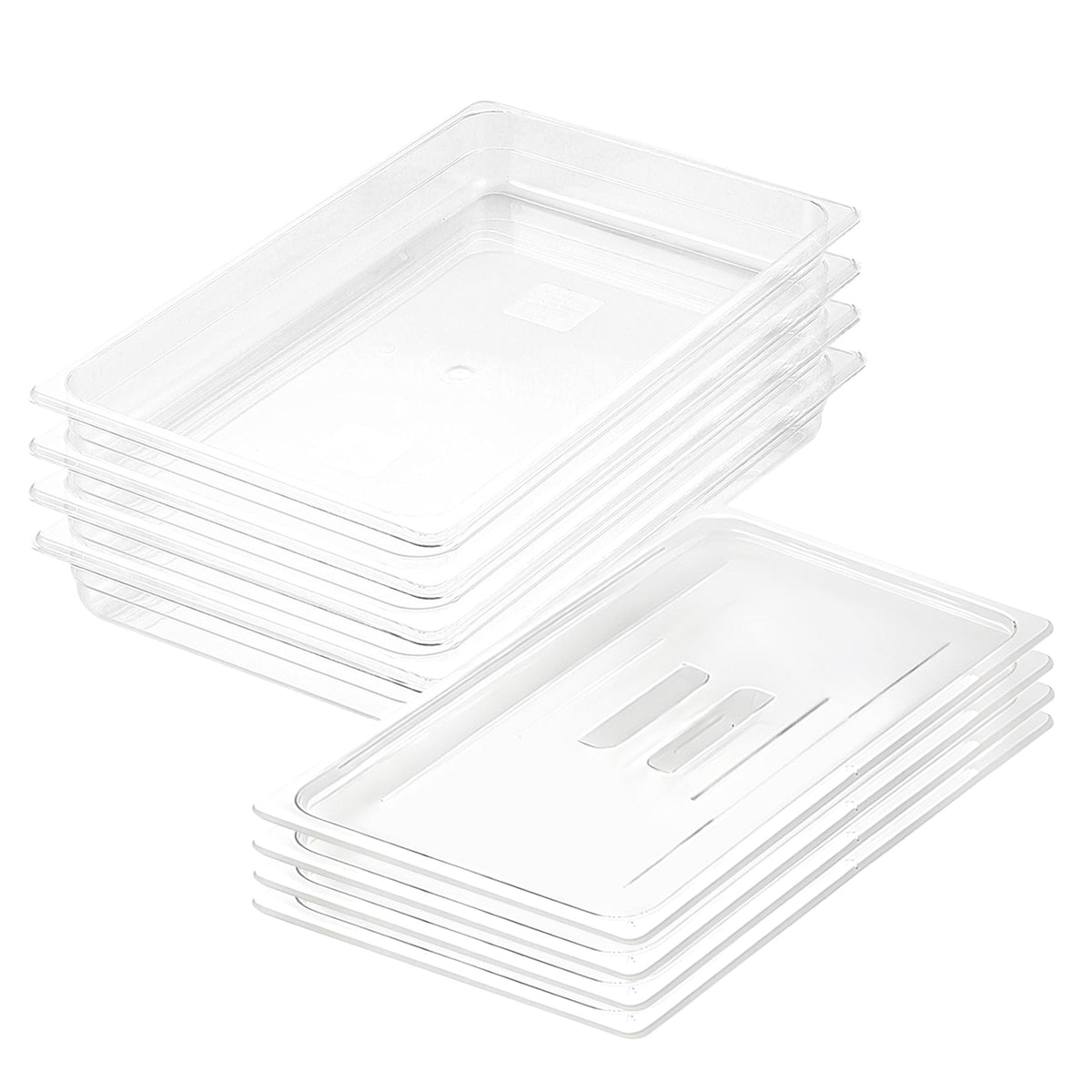 SOGA 65mm Clear Gastronorm GN Pan 1/1 Food Tray Storage Bundle of 4 with Lid $ 210.90
