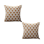 SOGA 2X 45cm Brown Checkered Chain Jacquard Square Pillow Decorative Cushion for Living Room $ 107.90