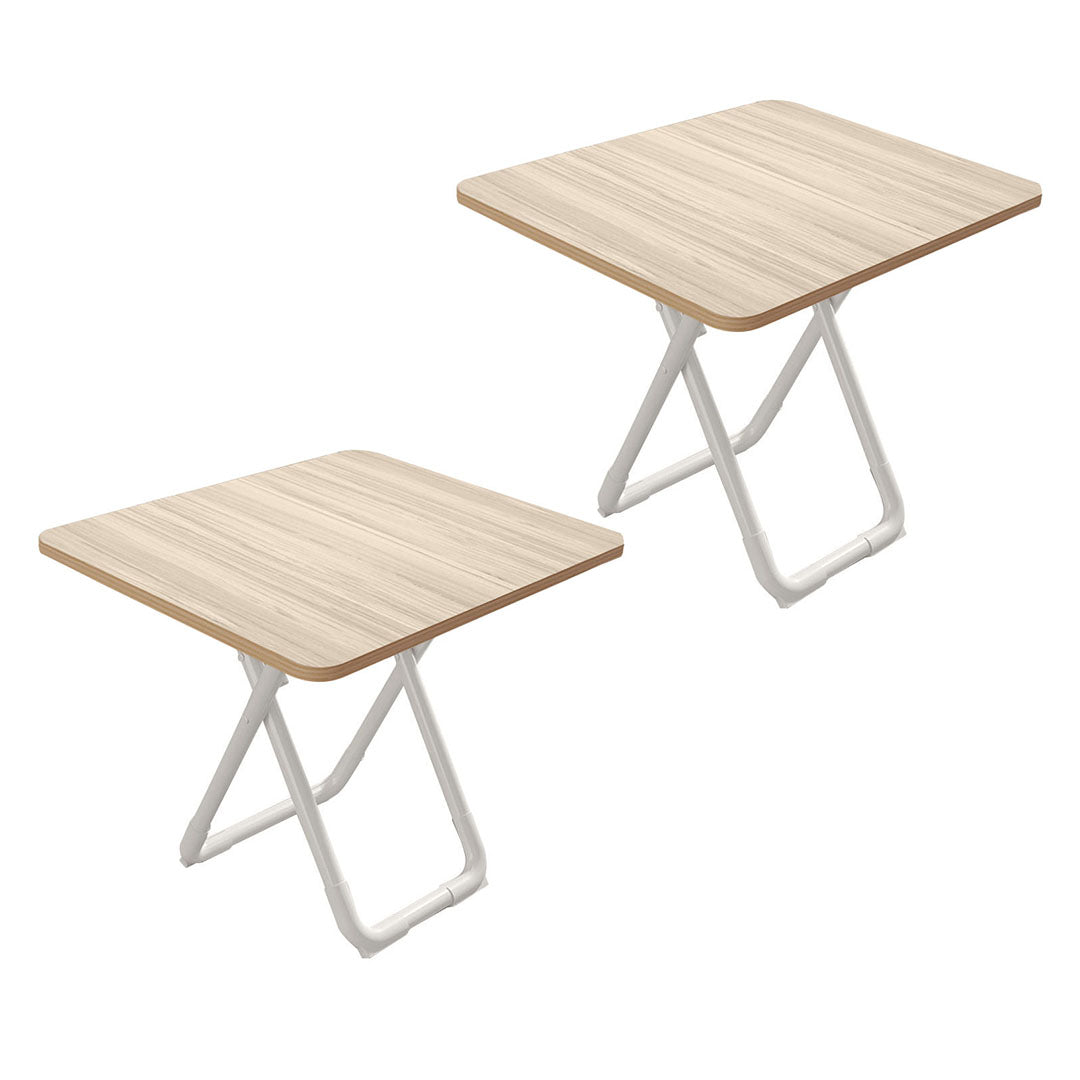 SOGA 2X 80cm Light Square Table with White Legs Modern Design for Home Decor $ 198.50