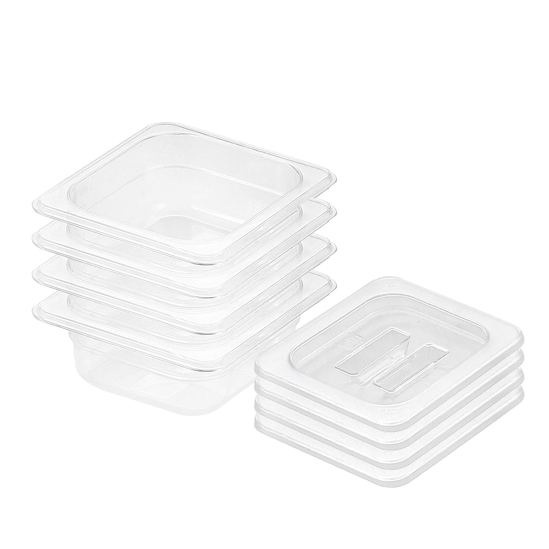 SOGA 65mm Clear Gastronorm GN Pan 1/6 Food Tray Storage Bundle of 4 with Lid $ 116.50