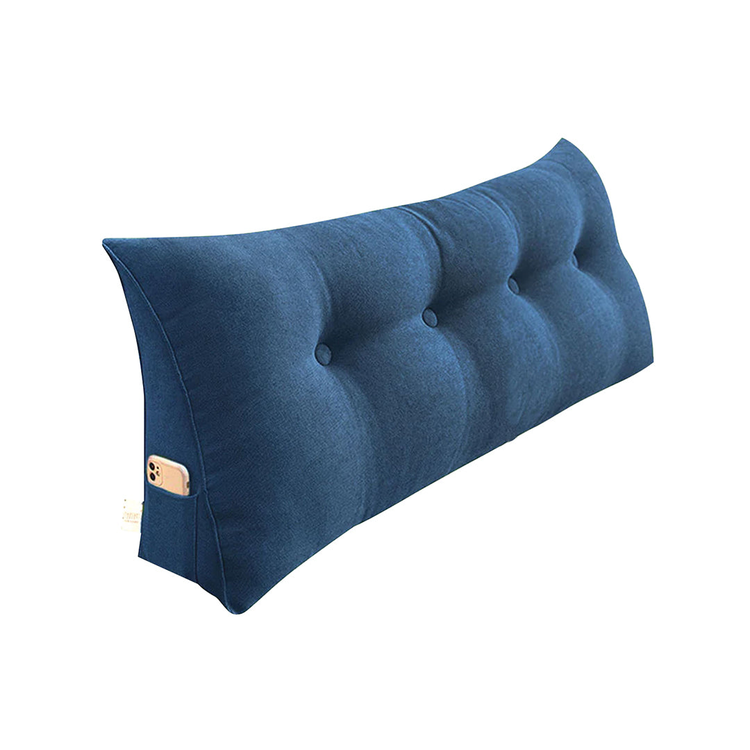 SOGA 120cm Blue Triangular Wedge Bed Pillow Headboard Backrest Bedside Tatami Cushion Home Decor