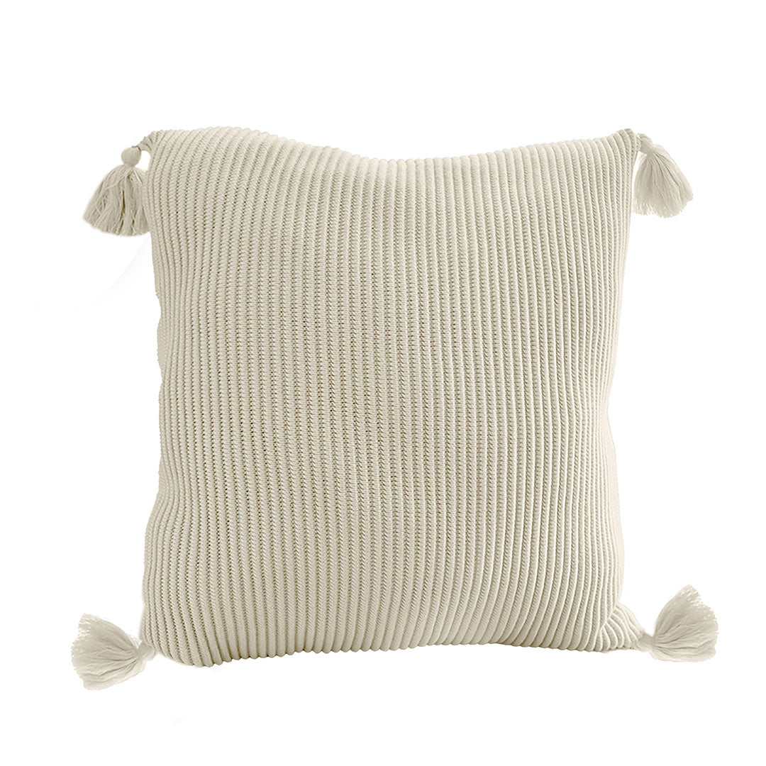 SOGA 45cm Yellowish-Brown Wabi-Sabi Thickened Cotton Tassel Square Throw Pillow $ 66.90