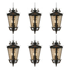 Vintage Lamp 6X 60.3cm Aluminum & Glass Lantern Elegant Chandelier Style Classic Hanging Light Antique-Inspired Design $ 3161.90