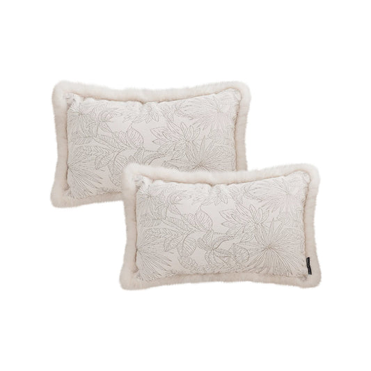 SOGA 2X 30cm Romantic French Mosley Jacquard Pillow French Jungle Jacquard Raw Edge Waist Throw Pillow $ 129.50