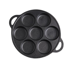 SOGA 31.5cm Cast Iron Takoyaki Fry Pan Octopus Balls Maker 7 Hole Cavities Grill Mold