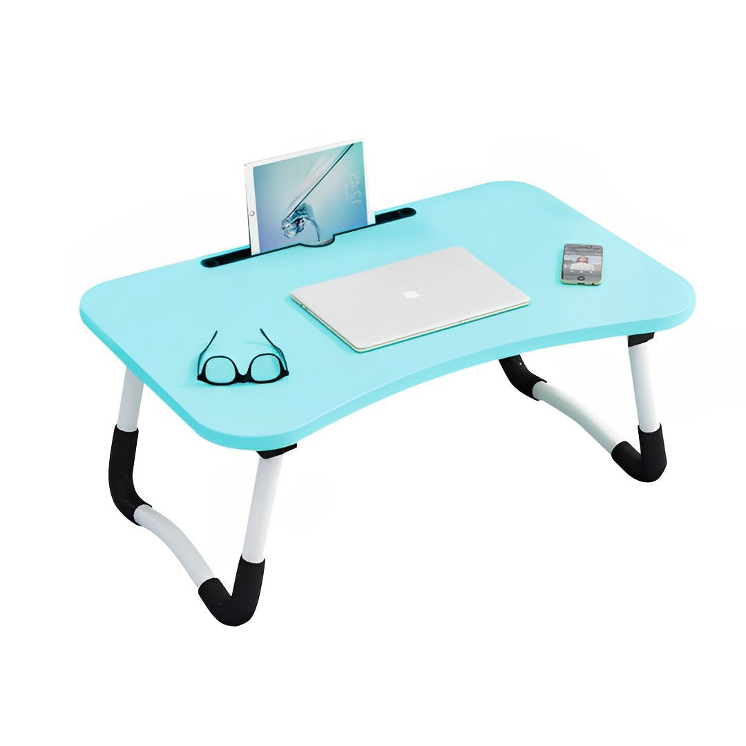 SOGA Blue Portable Bed Table Adjustable Foldable Bed Sofa Study Table Laptop Mini Desk with Notebook Stand Card Slot Holder Home Decor $ 43.50