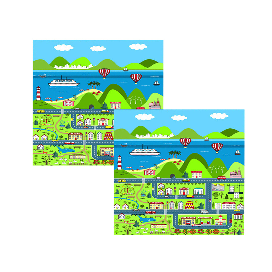 SOGA 2X 120cm Kids Rug Street Map Play Mat Educational Baby Theme Park Area Rugs $ 151.50