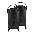 SOGA 2X 16L Stainless Steel Insulated Milk Tea Barrel Hot and Cold Beverage Dispenser Container with Faucet Black