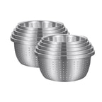 SOGA 2X Stainless Steel Nesting Basin Colander Perforated Kitchen Sink Washing Bowl Metal Basket Strainer Set of 5 $ 258.90