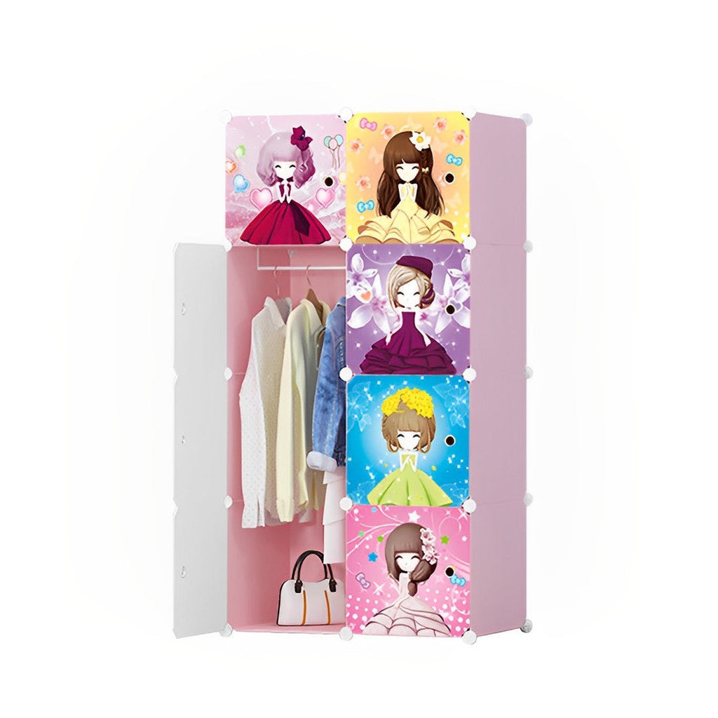 SOGA 8 Cubes Princess Design Portable Wardrobe Divide-Grid Modular Storage Organiser Foldable Closet $ 94.50