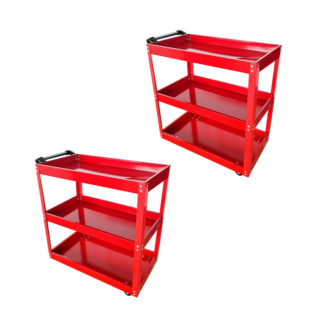 SOGA 2X 3 Tier Tool Storage Cart Portable Service Utility Heavy Duty Mobile Trolley Red $ 269.50