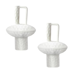 SOGA 2X 20x30cm Ornament Contemporary White Ceramic Vase Decorative for Minimalist and Elegant Home Decor