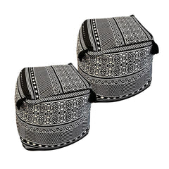 SOGA 2X 42cm Black Premium Polyester Cotton Cushion with EPP Particle Insert Home Decor