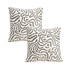 SOGA 2X 50cm Gray White Abstract Swirl Pattern Decorative Throw Pillow $ 140