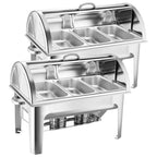 SOGA 2X 3L Triple Tray Stainless Steel Roll Top Chafing Dish Food Warmer $ 653.50
