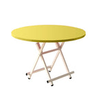 SOGA Yellow Dining Table Portable Round Surface Space Saving Folding Desk Home Decor $ 83.50