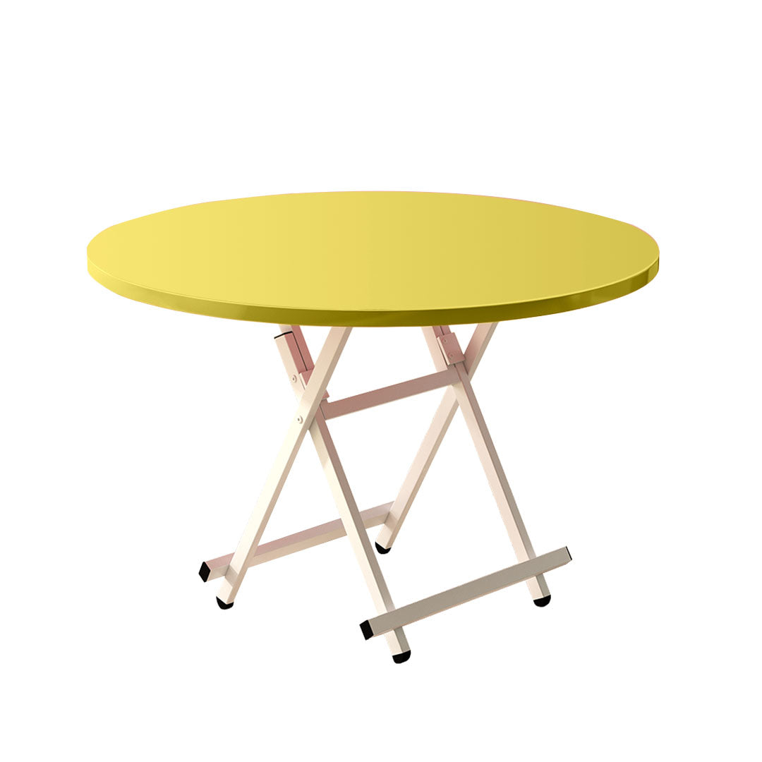 SOGA Yellow Dining Table Portable Round Surface Space Saving Folding Desk Home Decor $ 83.50