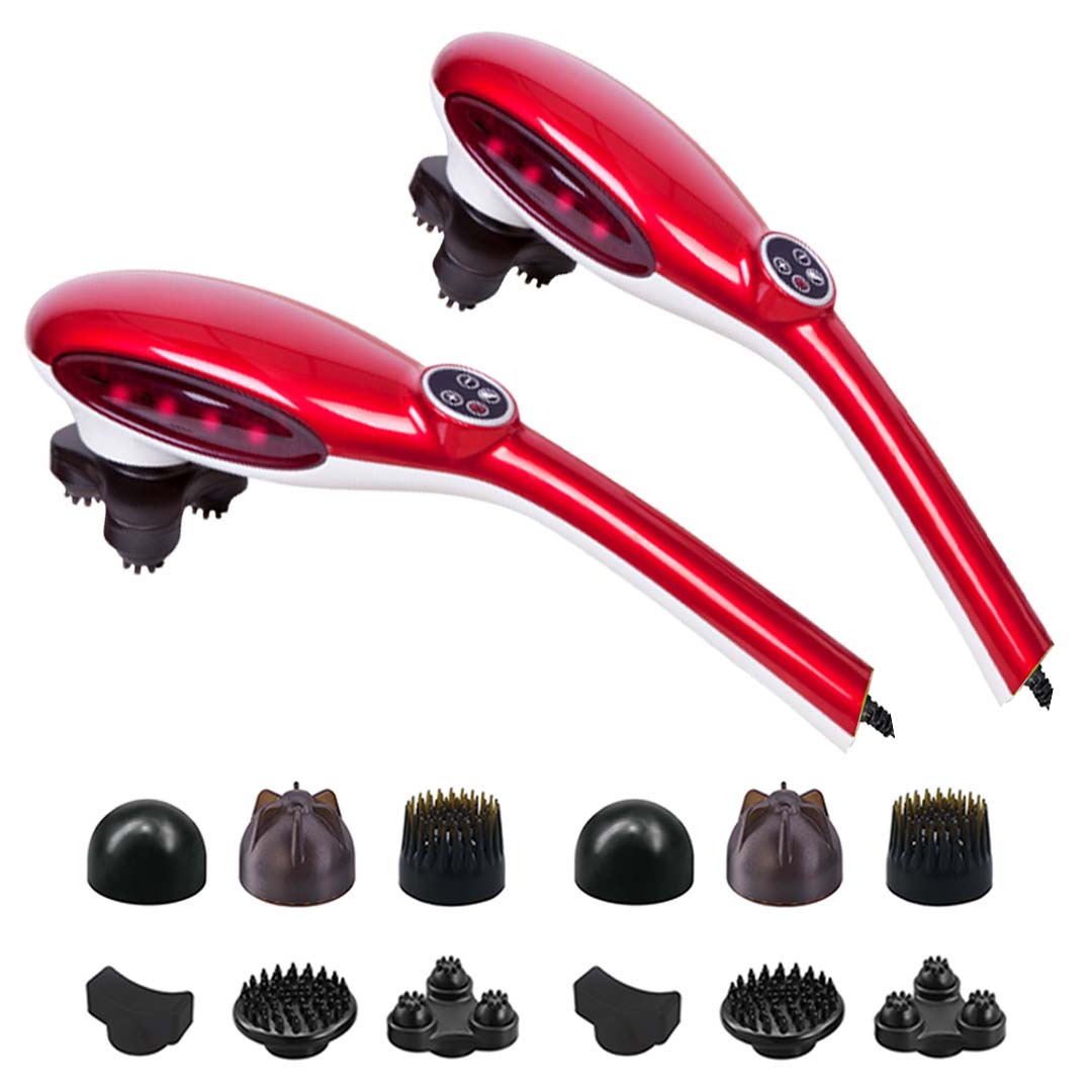 SOGA 2X 6 Heads Portable Handheld Massager Soothing Stimulate Blood Flow Red $ 159.90