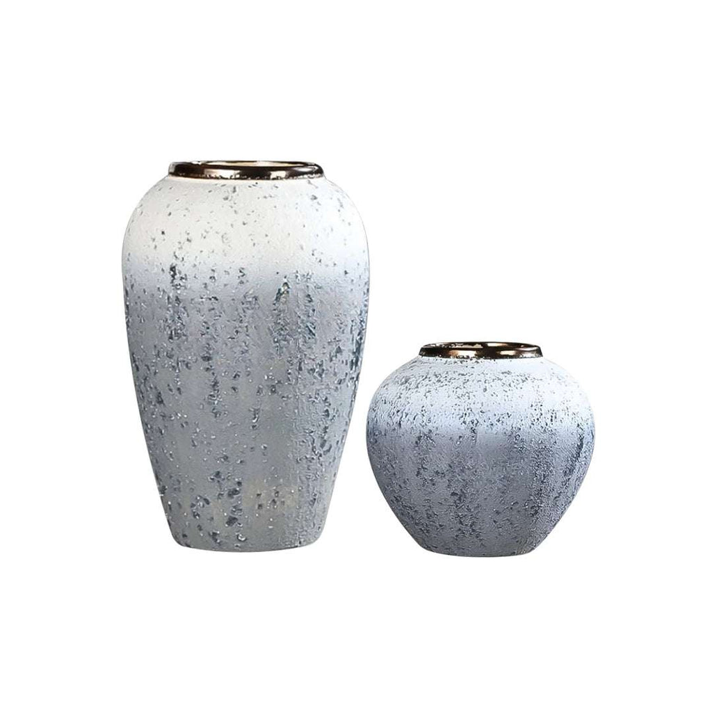 SOGA Home & Living Bundle – White & Grey Ceramic Flower Vases for Elegant Living Room Decor $ 161