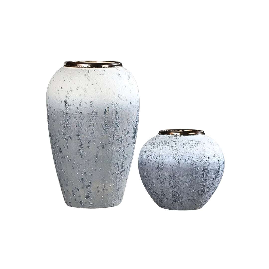 SOGA Home & Living Bundle – White & Grey Ceramic Flower Vases for Elegant Living Room Decor $ 161