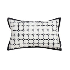 SOGA 35cm Moroccan Black Cross Pattern Black Trim Decorative Throw Pillow $ 62.50