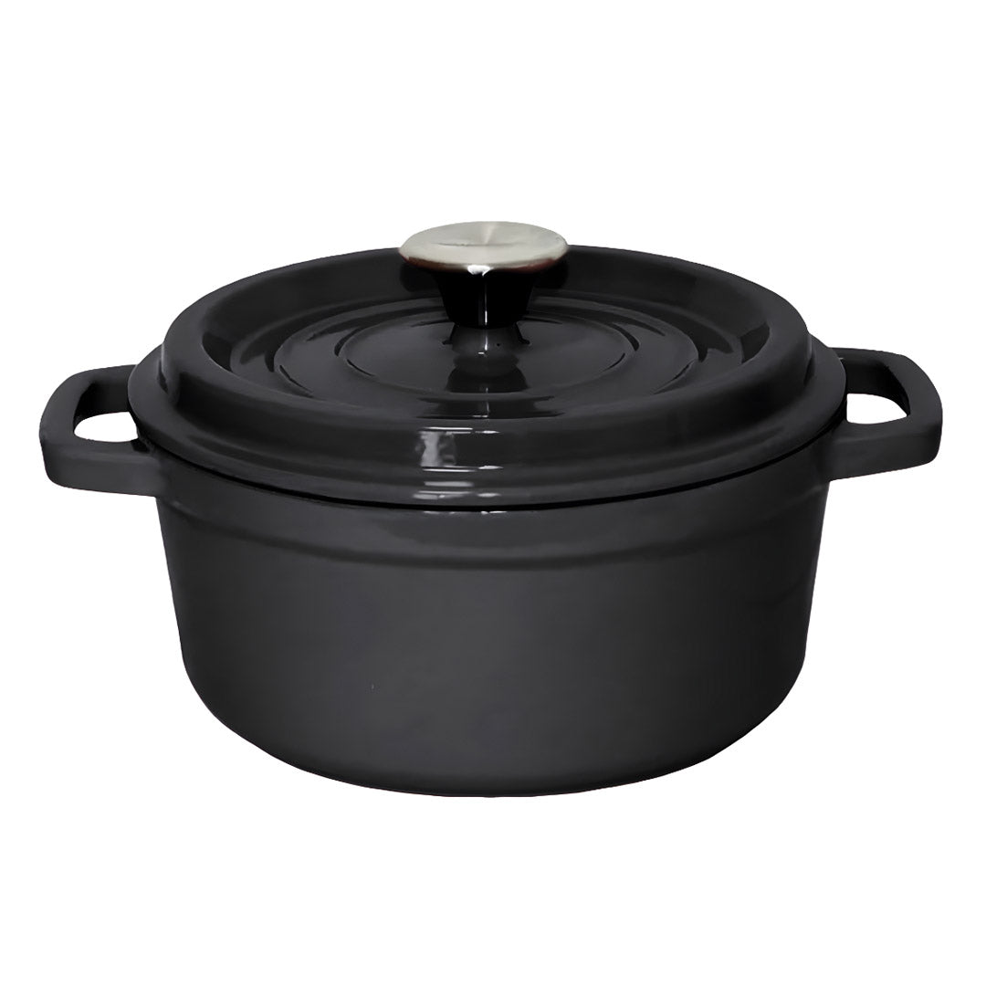 SOGA Cast Iron 24cm Stewpot Casserole Stew Cooking Pot With Lid 3.6L Black $ 99.90