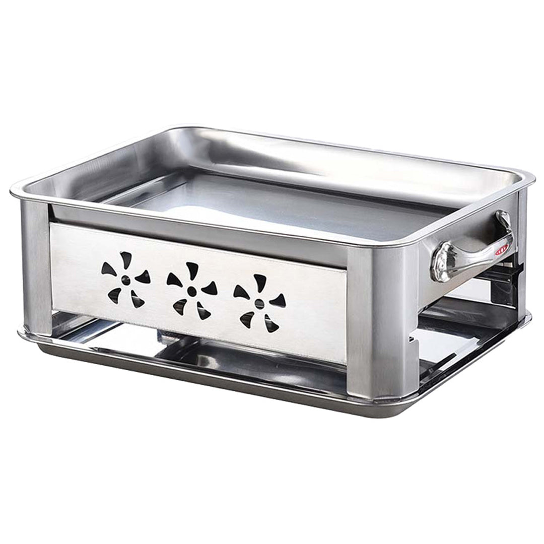 36CM Portable Stainless Steel Outdoor Chafing Dish BBQ Fish Stove Grill Plate $ 66.90