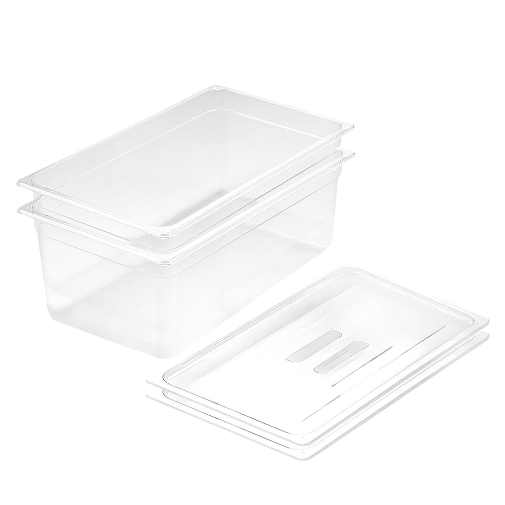 SOGA 200mm Clear Gastronorm GN Pan 1/1 Food Tray Storage Bundle of 2 with Lid $ 124.90
