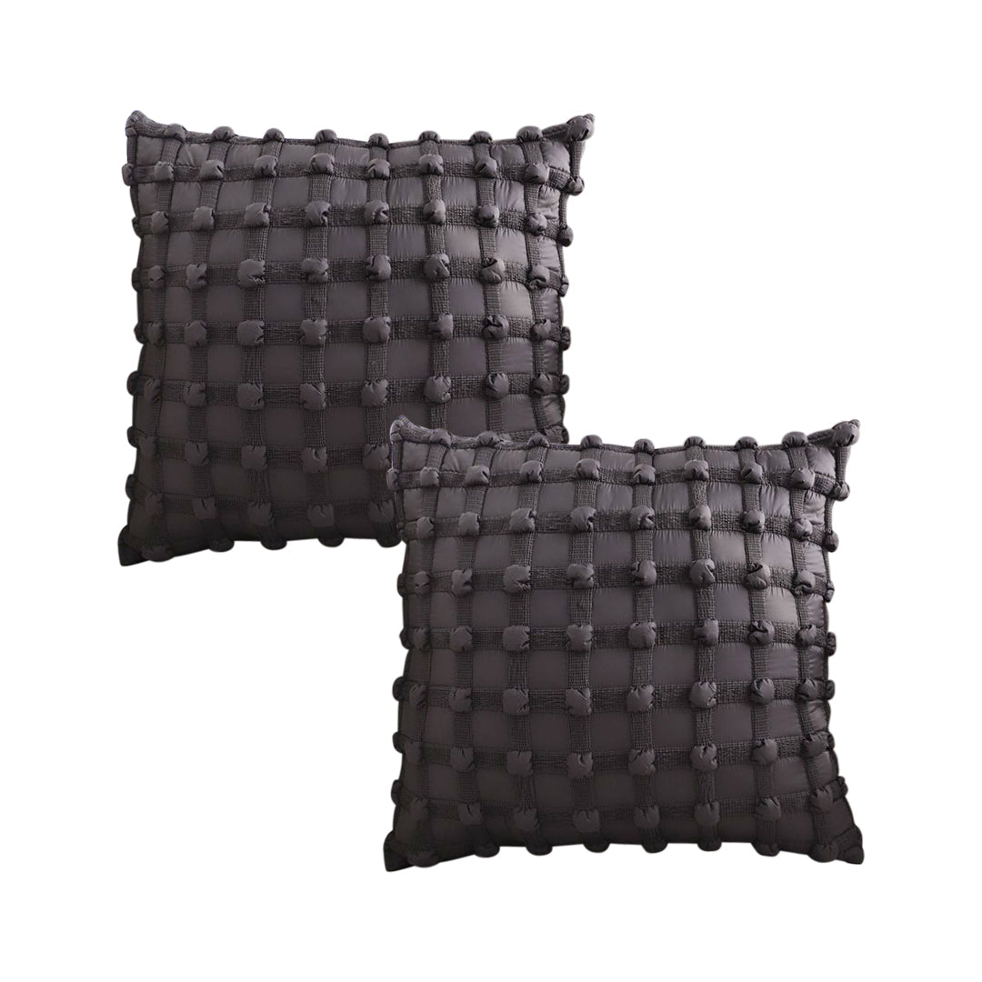 SOGA 2X 45cm Black Medieval style Puff Rivet Square Product Throw Pillow $ 107.90