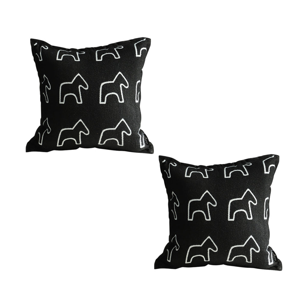 SOGA 2X 45cm Throw Pillow Black Teddy Fleece Square Pony Design Decorative Cushion for Living Room $ 90.90